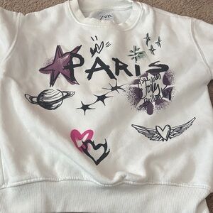 Zara Kids White Sweatshirt with Graphic Design